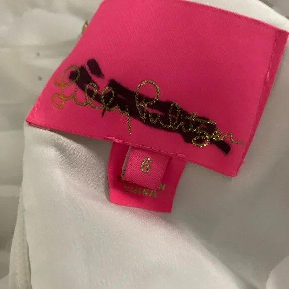 Lilly Pulitzer Olive Ruffle Pre-loved Dress Size 6 - Picture 3 of 4